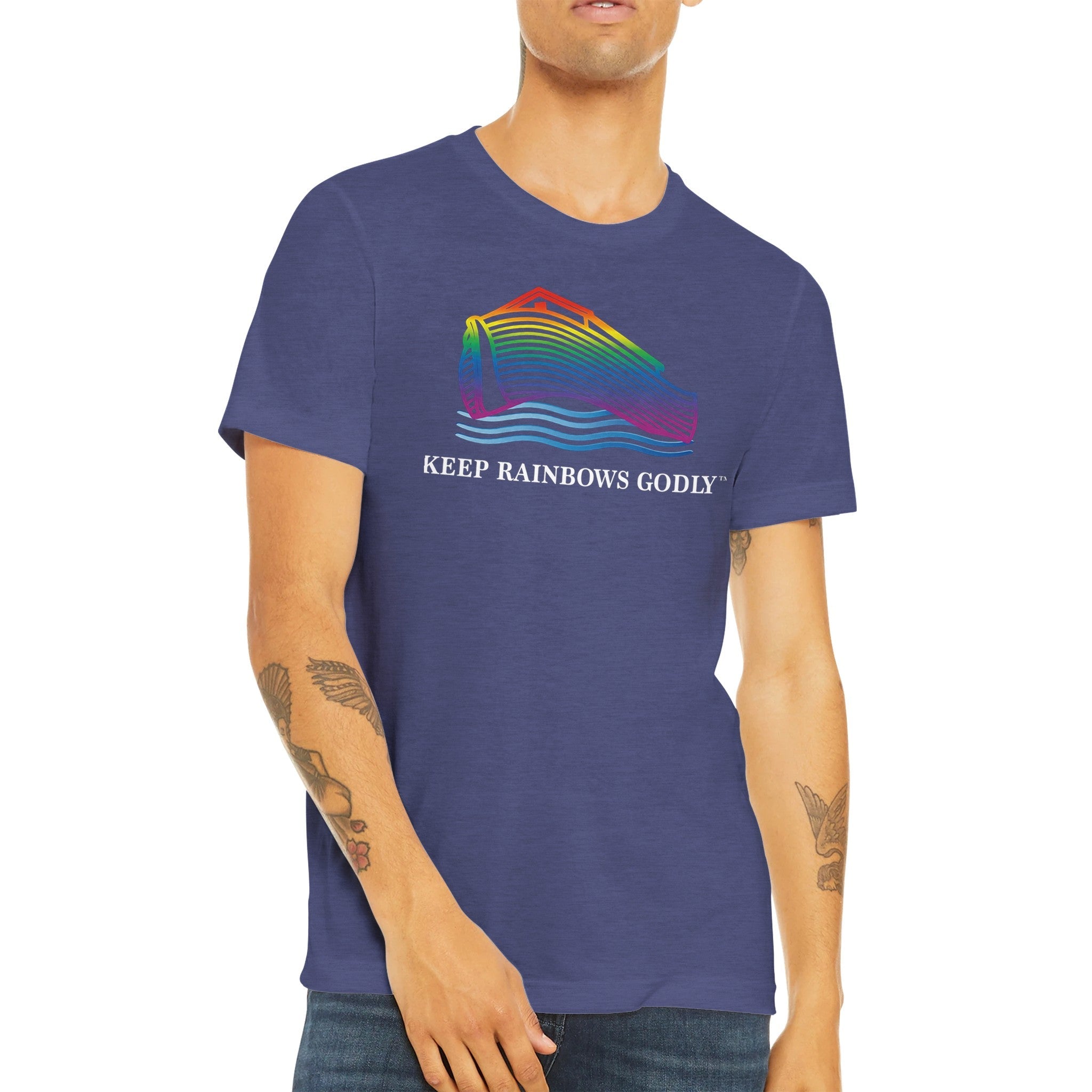 Ark Design 1 - Triblend T-Shirt - KEEP RAINBOWS GODLY