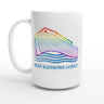 Ark Design 1 - White 15oz Ceramic Mug - KEEP RAINBOWS GODLY