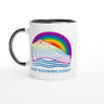 Ark Design 2 - White 11oz Ceramic Mug with Color Inside - KEEP RAINBOWS GODLY