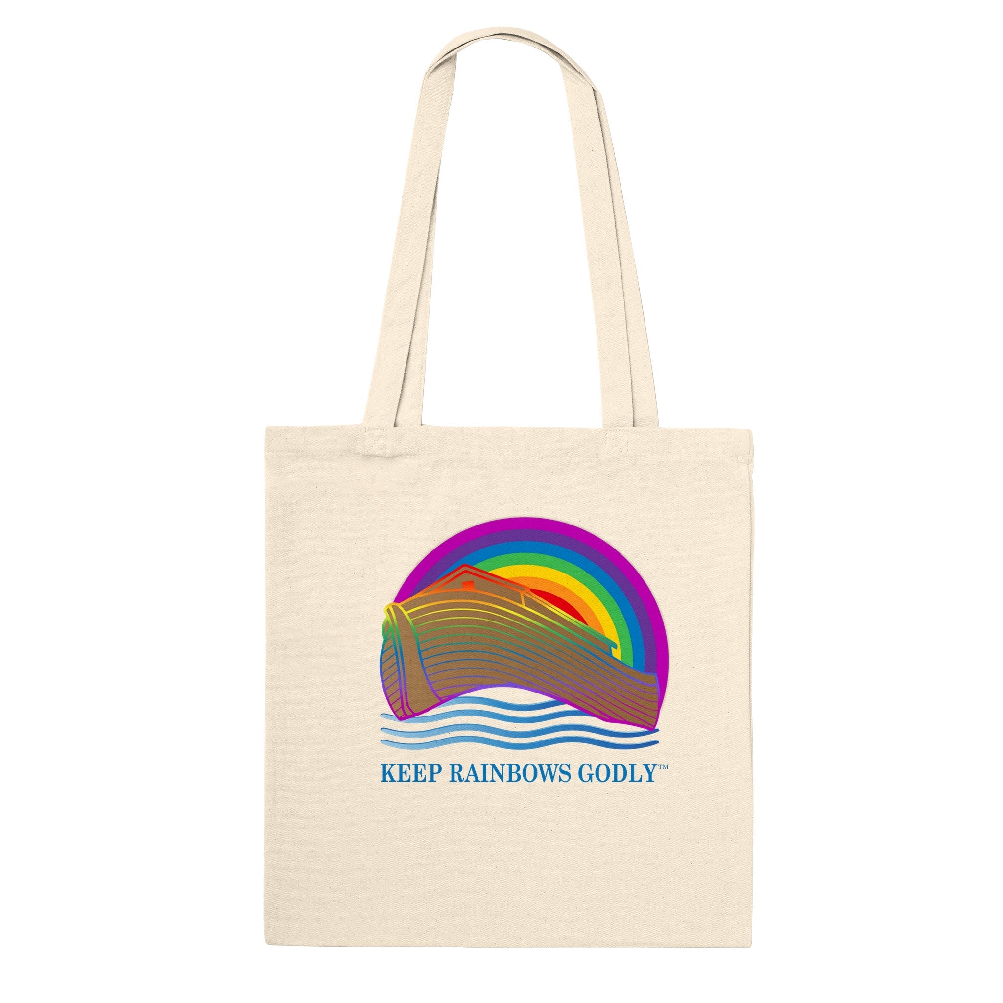 Ark Design 3 - Premium Tote Bag - KEEP RAINBOWS GODLY