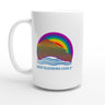 Ark Design 3 - White 15oz Ceramic Mug - KEEP RAINBOWS GODLY