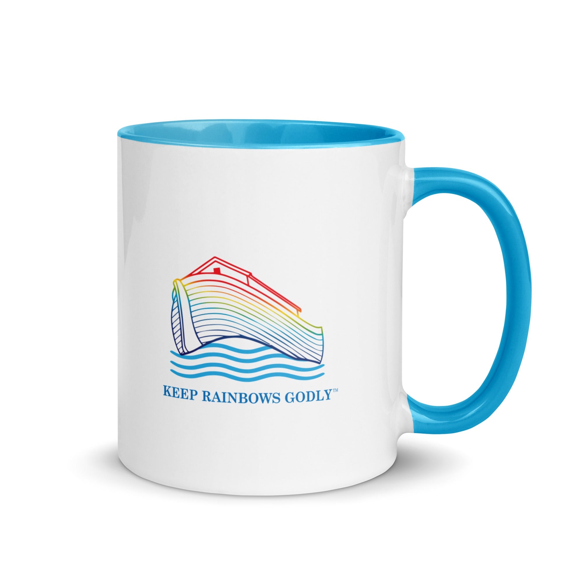 Mug with Color Inside - KEEP RAINBOWS GODLY