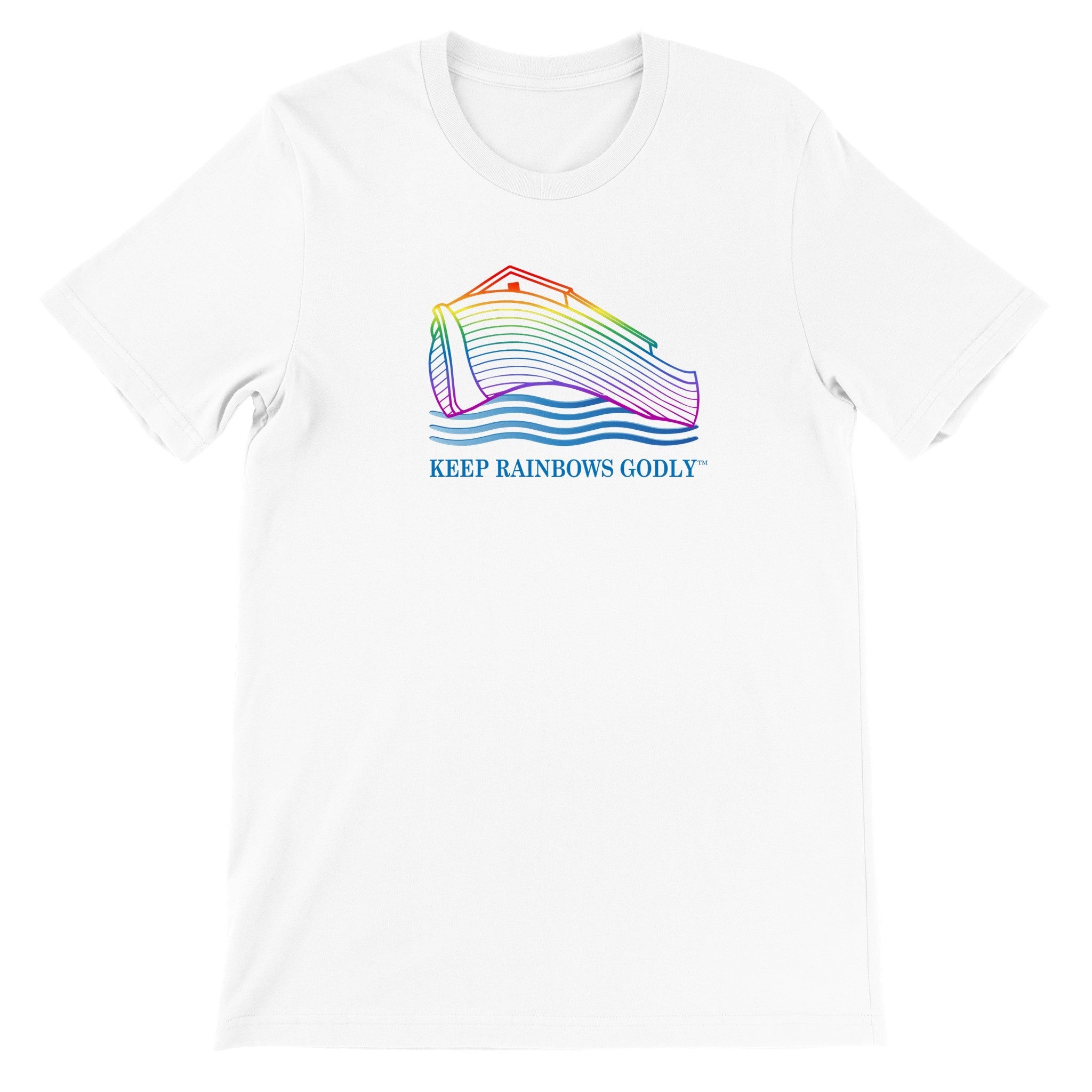 Performance Unisex Crewneck Polycotton T-shirt (Transparent Ark without Rainbow) - KEEP RAINBOWS GODLY
