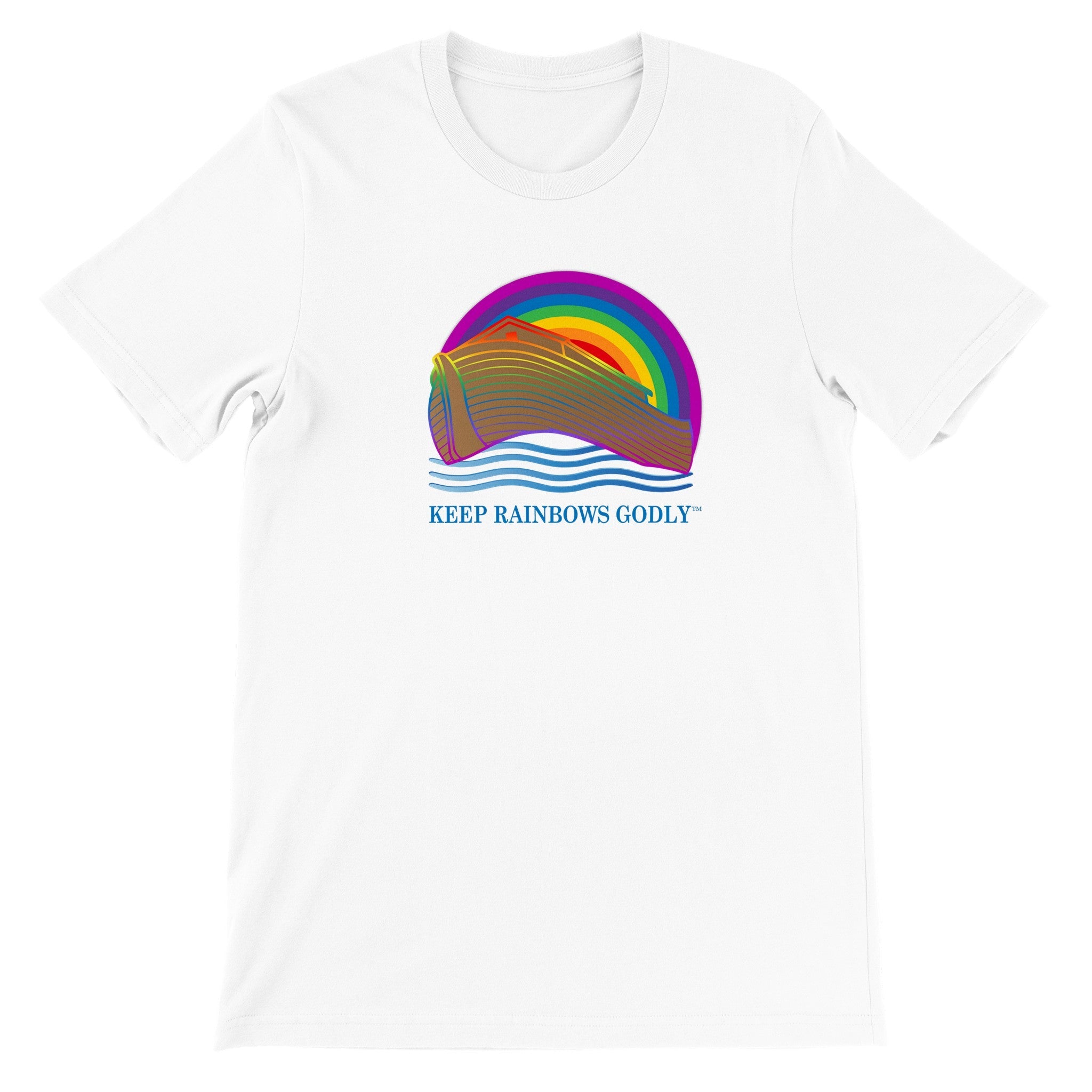 Polycotton Unisex Crewneck T-shirt - KEEP RAINBOWS GODLY