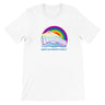 Polycotton Unisex Crewneck T-shirt (Transparent Ark with Rainbow) - KEEP RAINBOWS GODLY