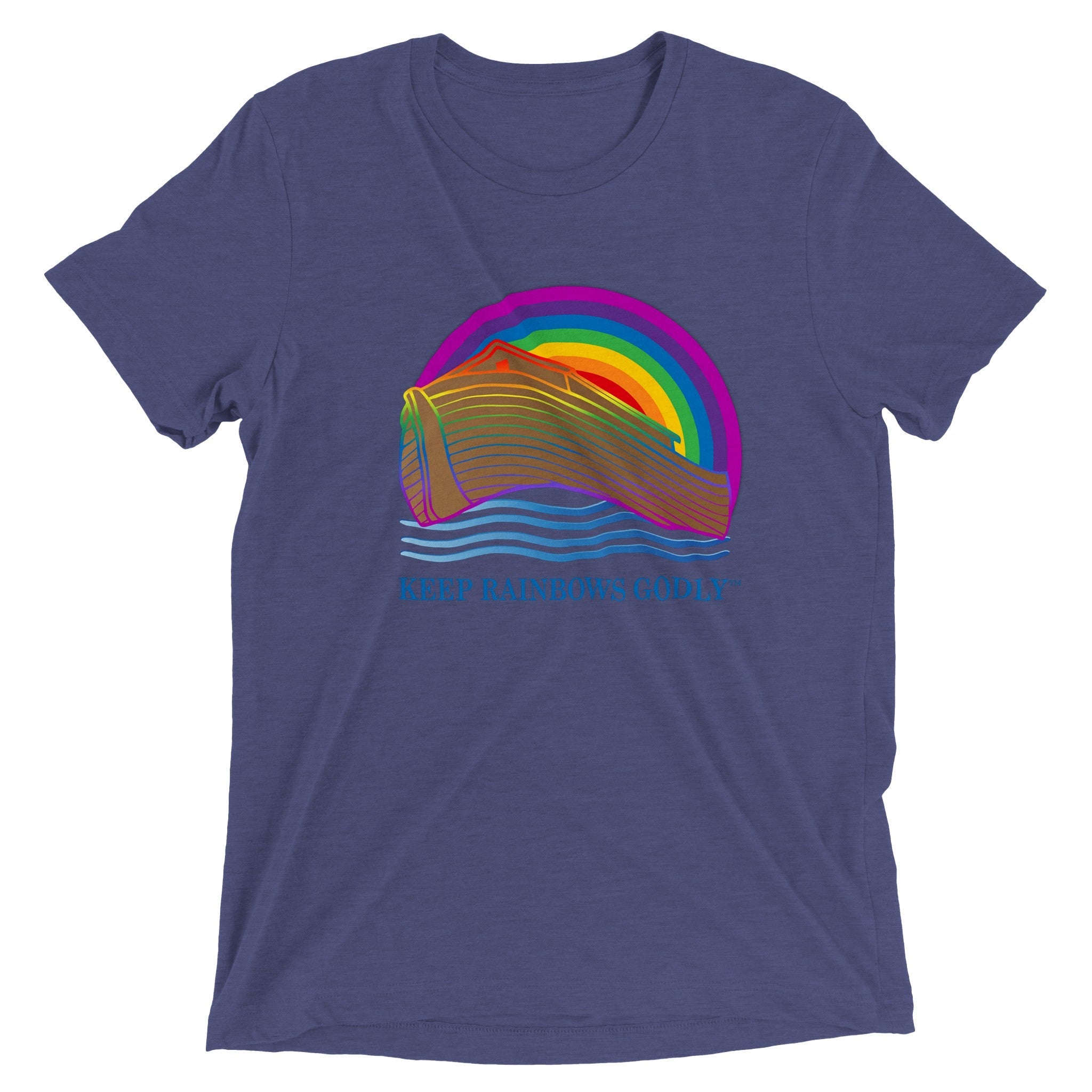 Triblend Unisex Crewneck T-shirt - KEEP RAINBOWS GODLY
