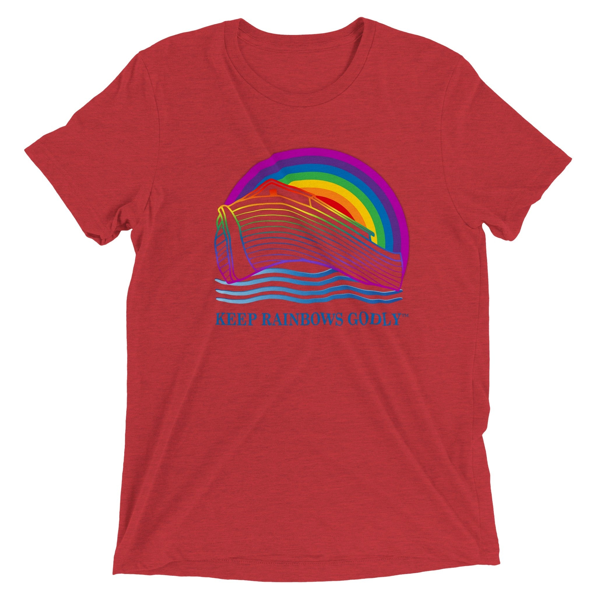 Triblend Unisex Crewneck T-shirt - KEEP RAINBOWS GODLY