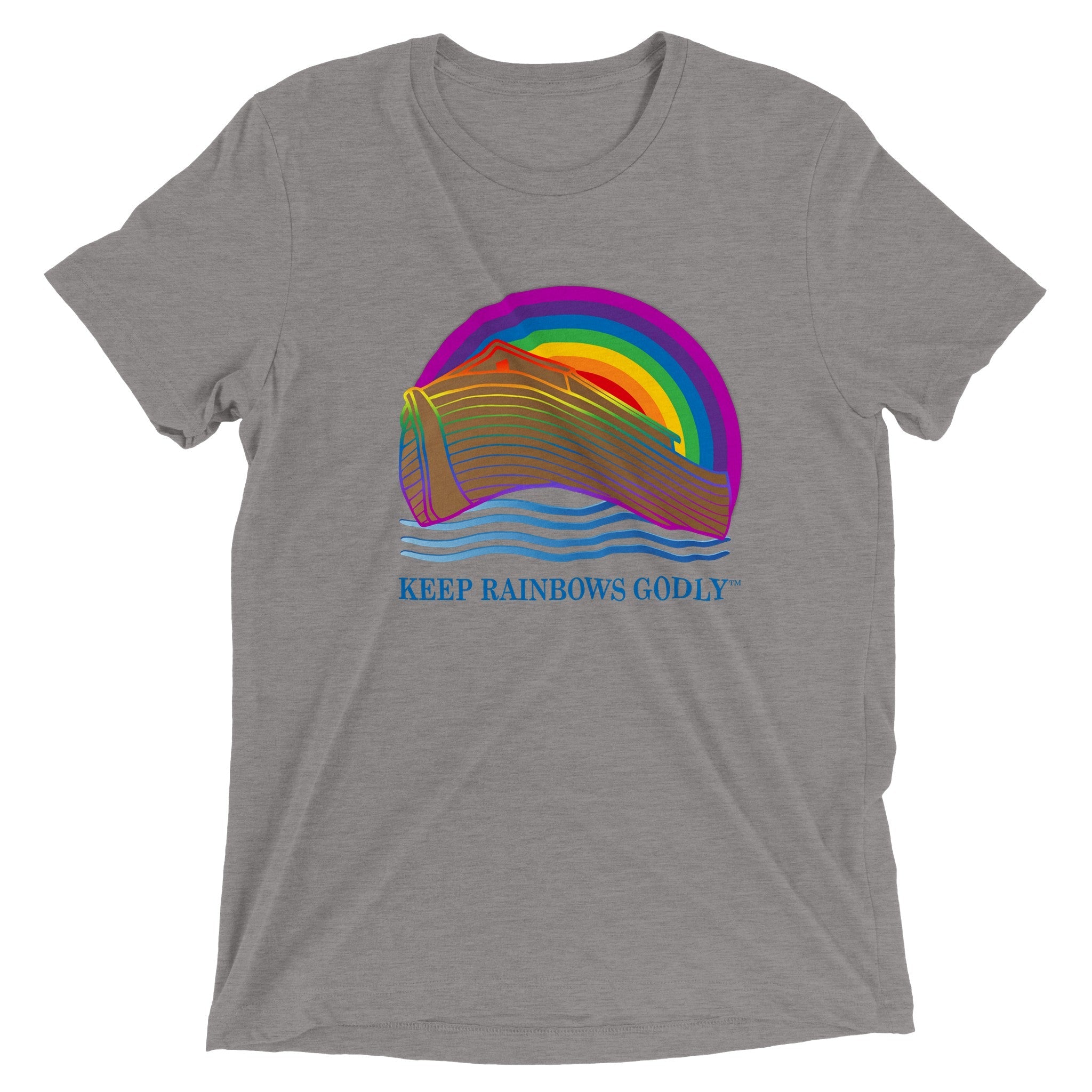 Triblend Unisex Crewneck T-shirt - KEEP RAINBOWS GODLY