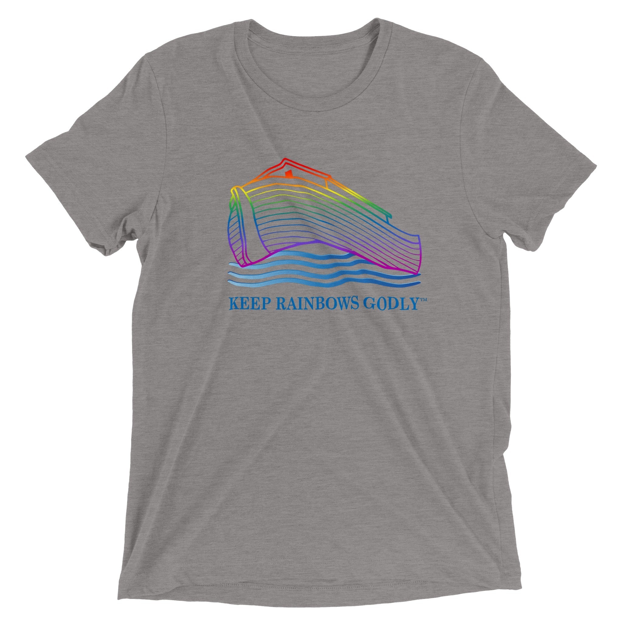 Triblend Unisex Crewneck T-shirt - KEEP RAINBOWS GODLY