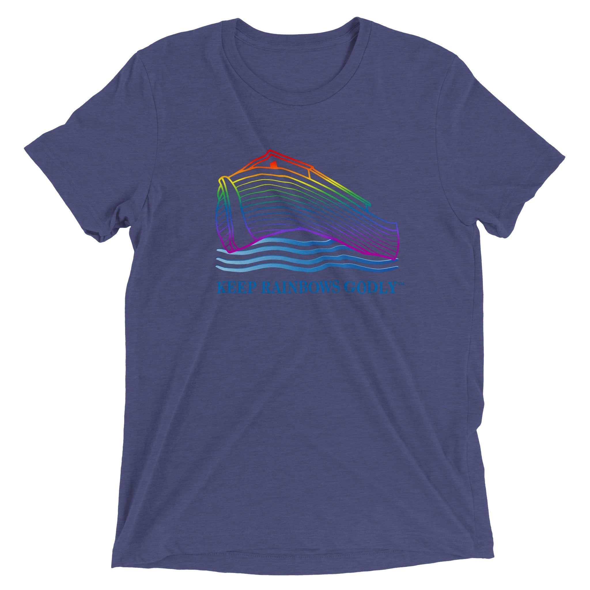 Triblend Unisex Crewneck T-shirt - KEEP RAINBOWS GODLY