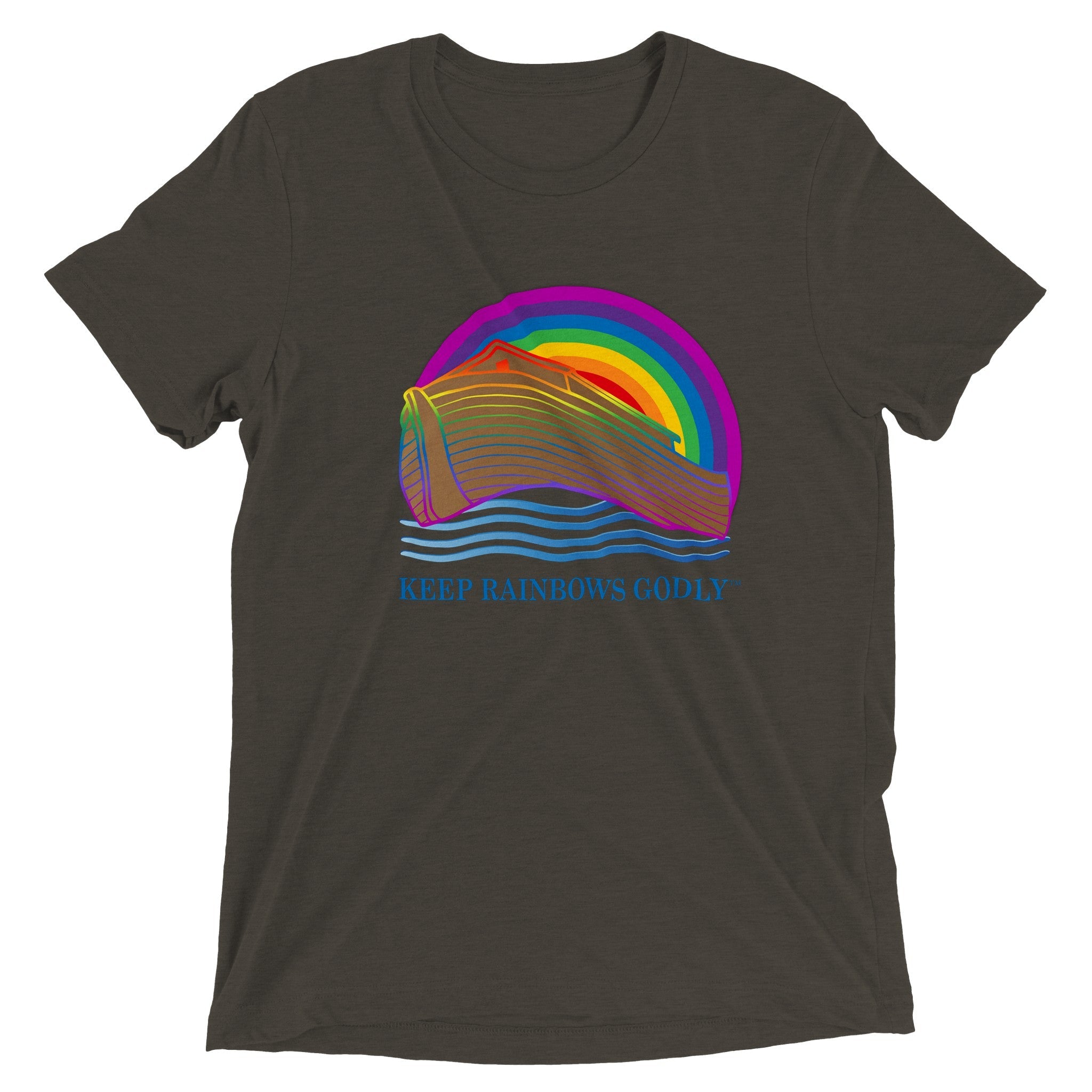 Triblend Unisex Crewneck T-shirt - KEEP RAINBOWS GODLY