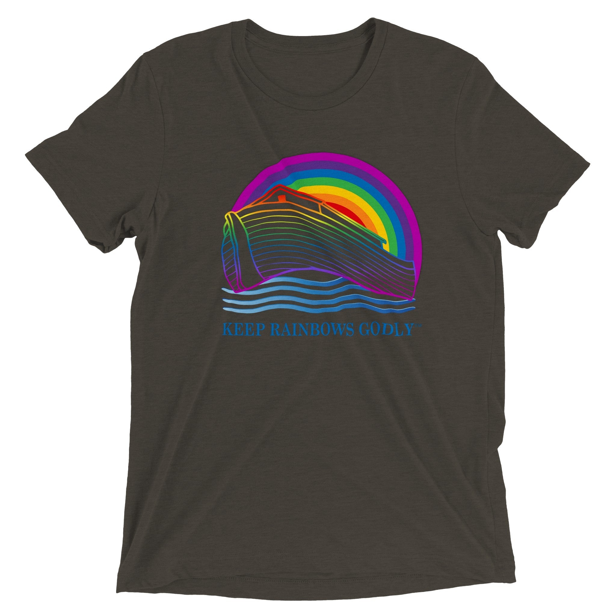 Triblend Unisex Crewneck T-shirt - KEEP RAINBOWS GODLY