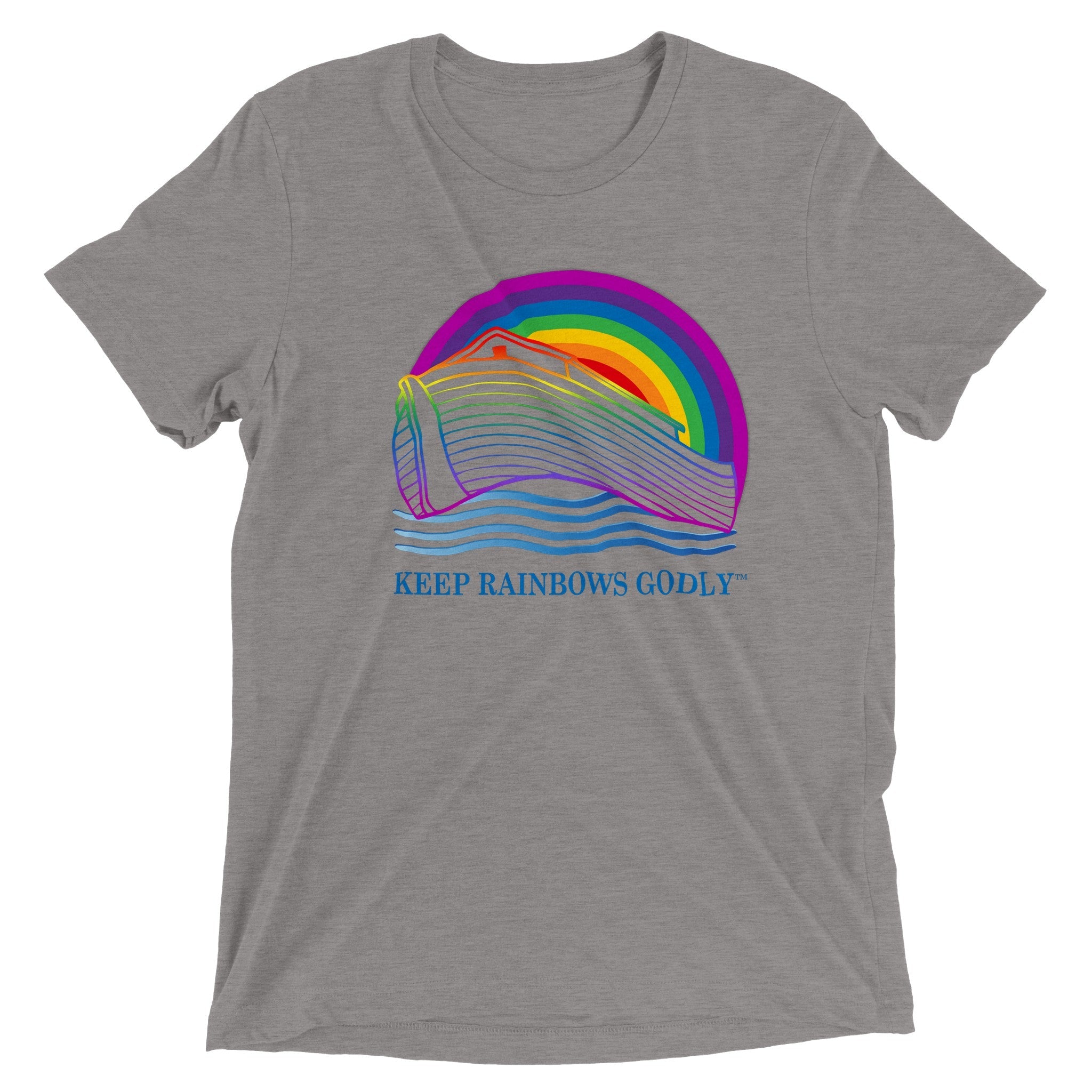Triblend Unisex Crewneck T-shirt - KEEP RAINBOWS GODLY