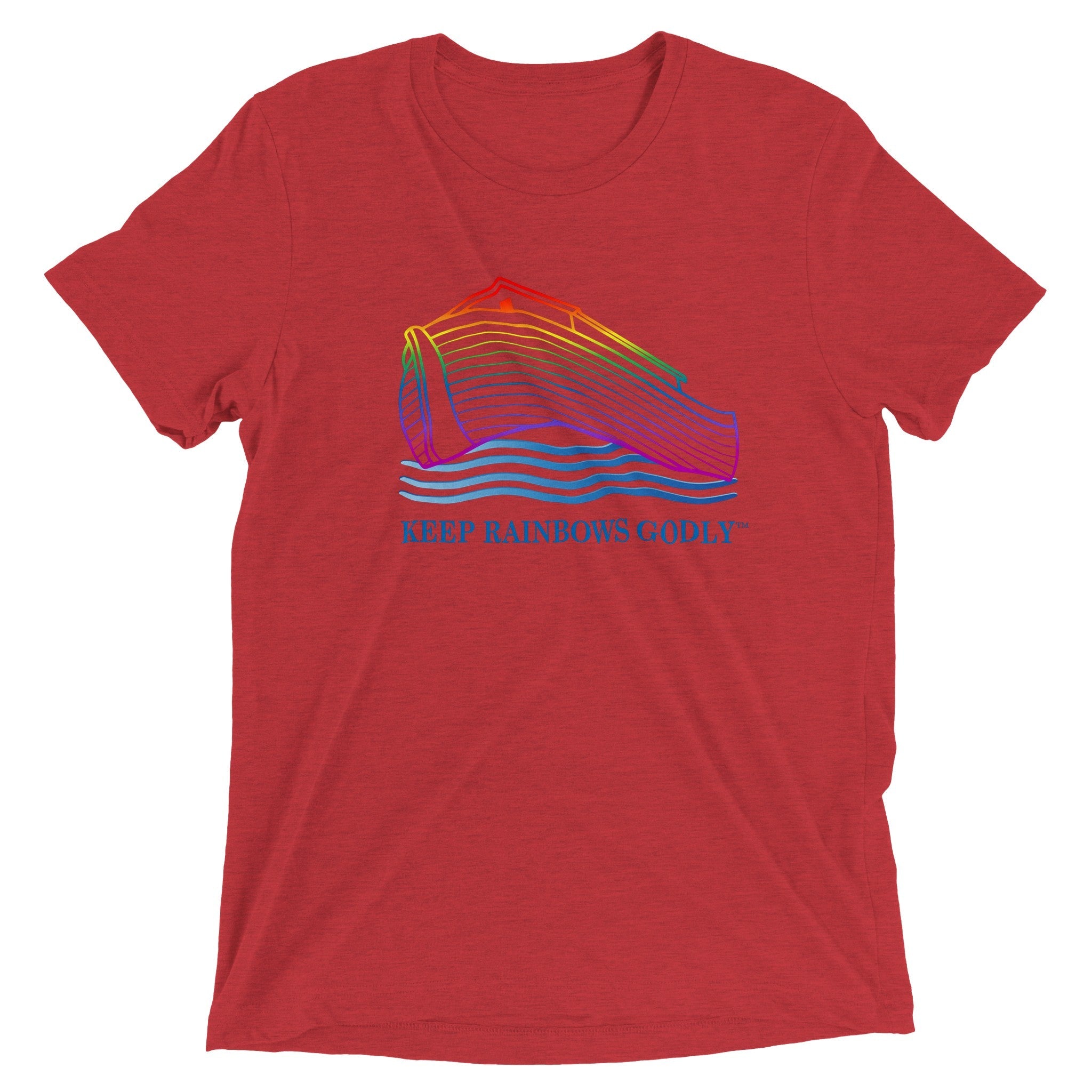 Triblend Unisex Crewneck T-shirt - KEEP RAINBOWS GODLY