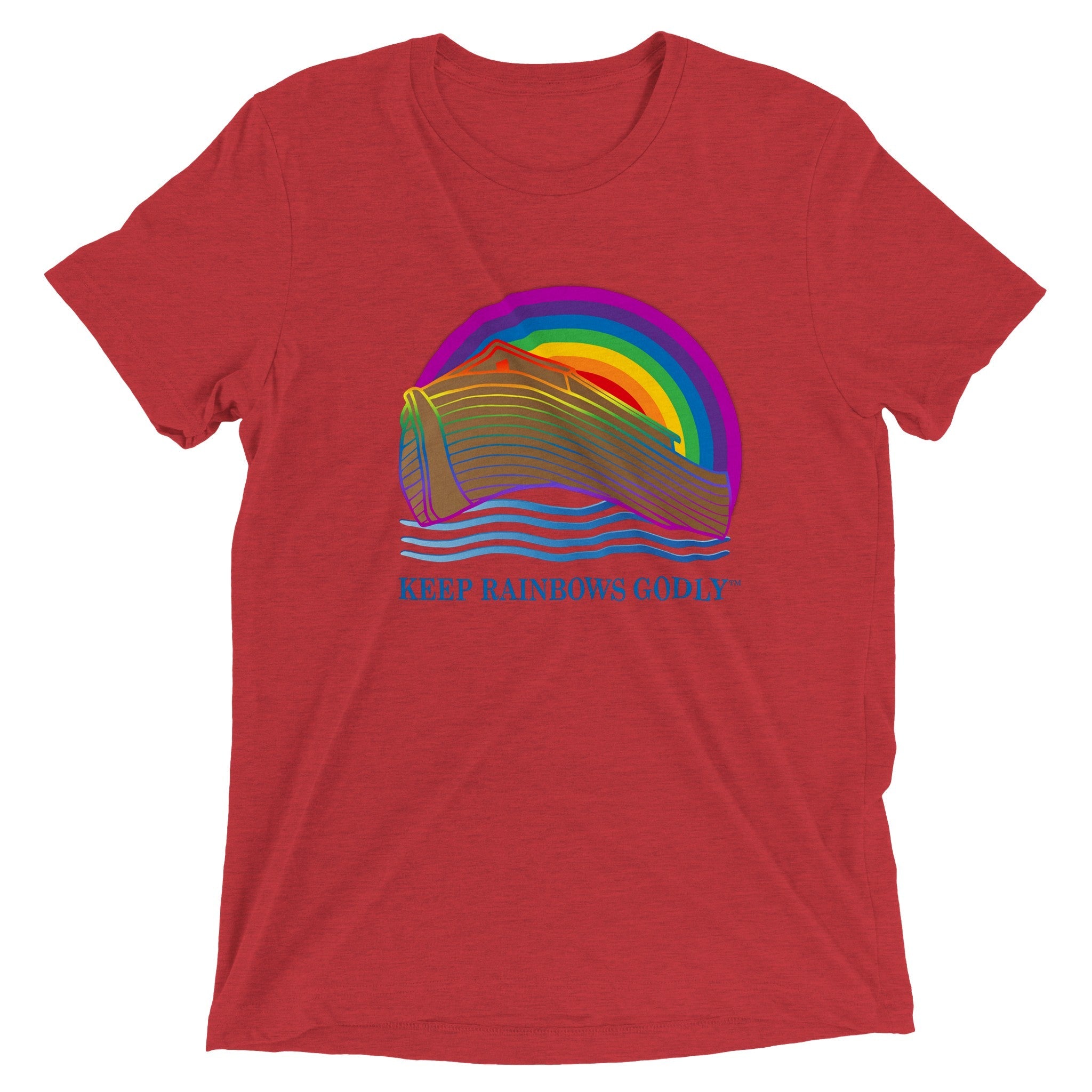Triblend Unisex Crewneck T-shirt - KEEP RAINBOWS GODLY