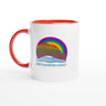 White 11oz Ceramic Mug with Color Inside - KEEP RAINBOWS GODLY