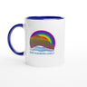 White 11oz Ceramic Mug with Color Inside - KEEP RAINBOWS GODLY