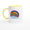 White 11oz Ceramic Mug with Color Inside - KEEP RAINBOWS GODLY