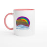 White 11oz Ceramic Mug with Color Inside - KEEP RAINBOWS GODLY